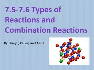 7.5-7.6 Types of Reactions and Combination R eactions