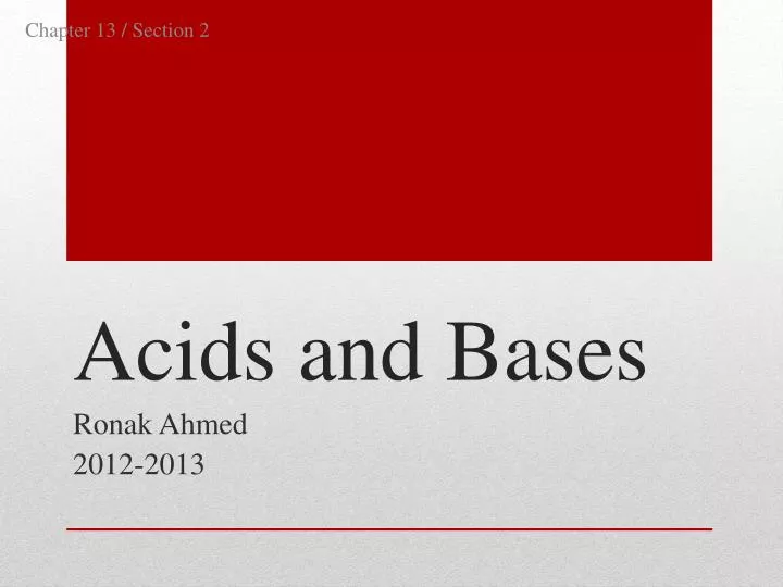 acids and bases