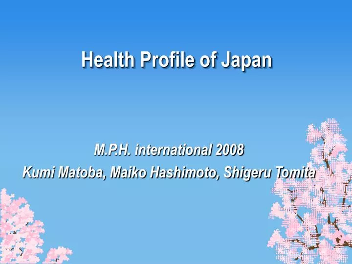 health profile of japan