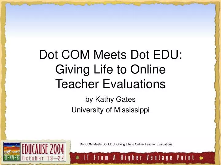 dot com meets dot edu giving life to online teacher evaluations