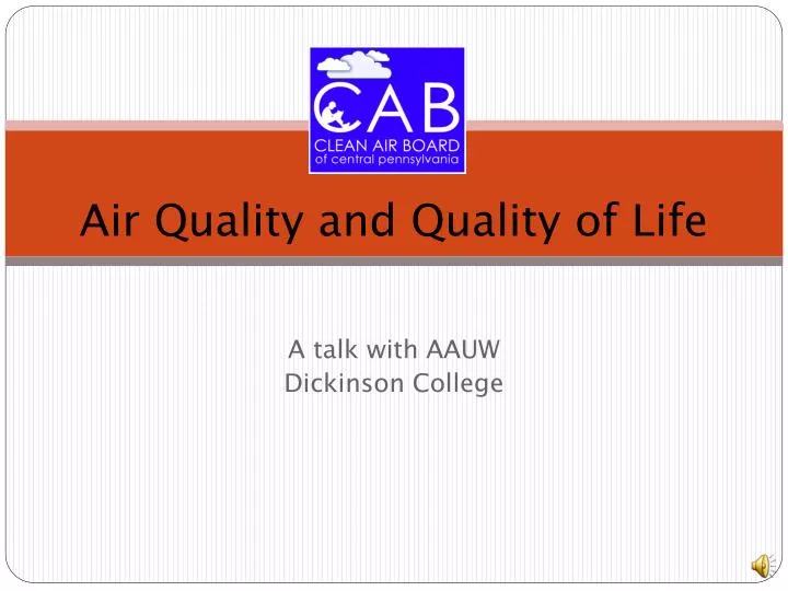 air quality and quality of life