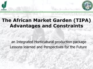 The African Market Garden (TIPA) Advantages and Constraints