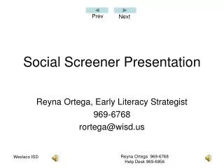 Social Screener Presentation