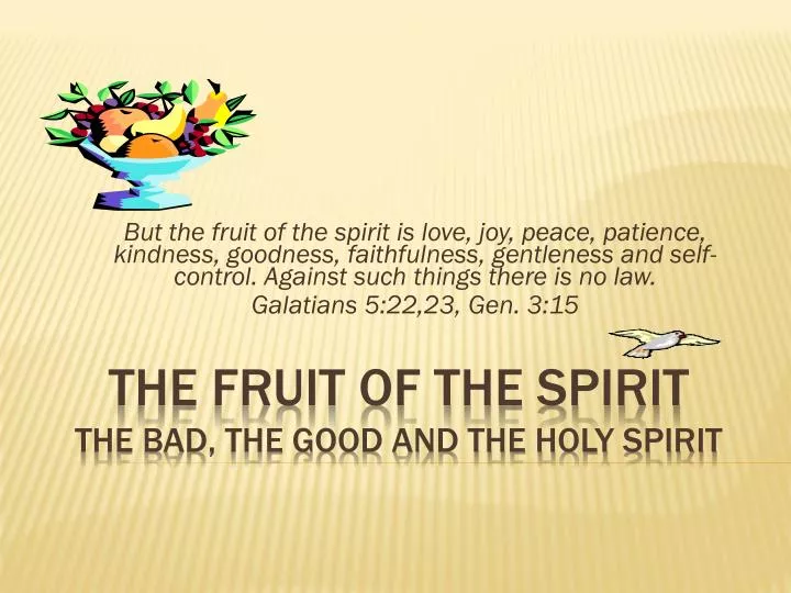 the fruit of the spirit the bad the good and the holy spirit