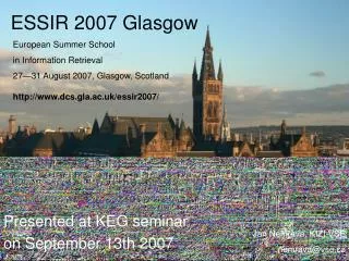 ESSIR 2007 Glasgow