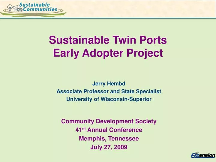 sustainable twin ports early adopter project