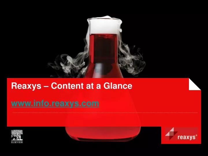 reaxys content at a glance www info reaxys com