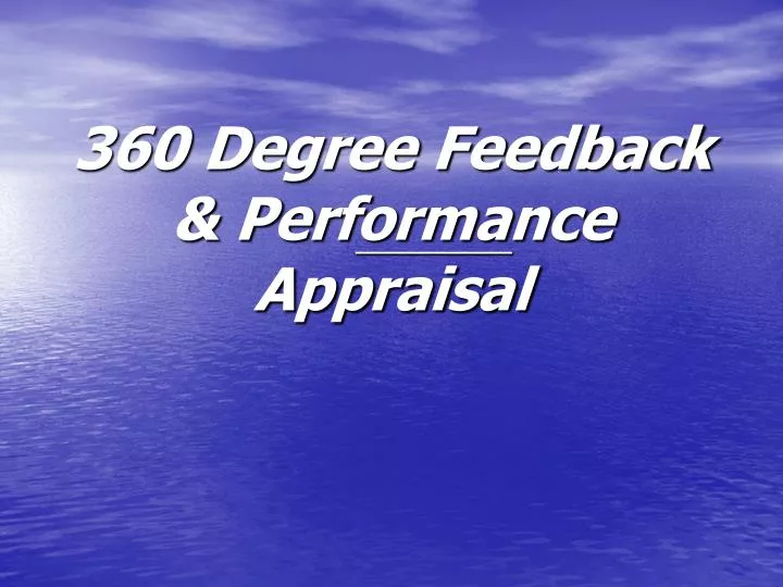 360 degree feedback performance appraisal