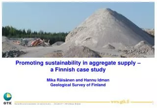 OUTLINE Introduction: Sustainable development in the context of mineral supply