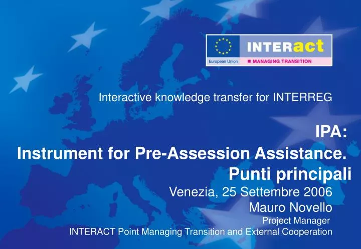 ipa instrument for pre assession assistance punti principali