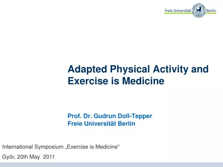adapted physical activity and exercise is medicine