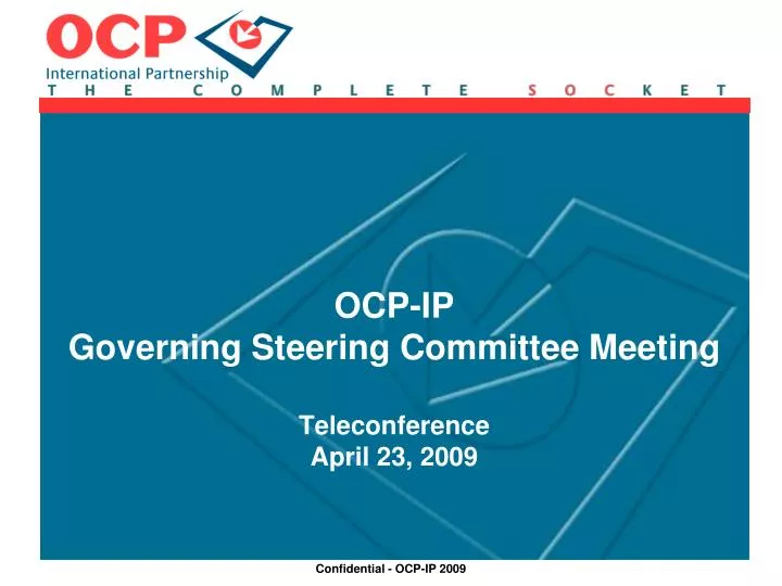 ocp ip governing steering committee meeting teleconference april 23 2009