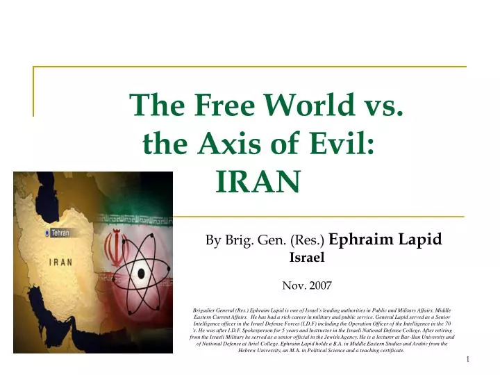 the free world vs the axis of evil iran