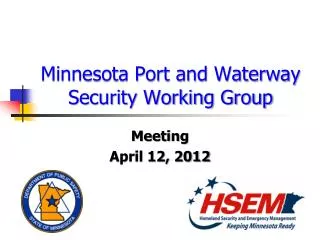 Minnesota Port and Waterway Security Working Group