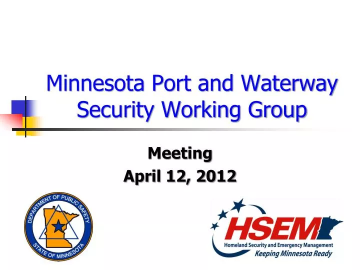 minnesota port and waterway security working group