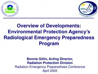 Bonnie Gitlin, Acting Director, Radiation Protection Division