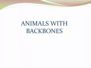 ANIMALS WITH BACKBONES