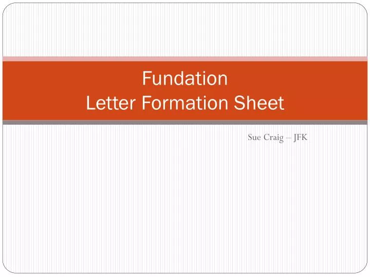 fundation letter formation sheet