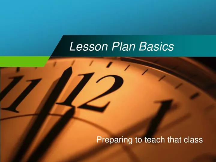 lesson plan basics