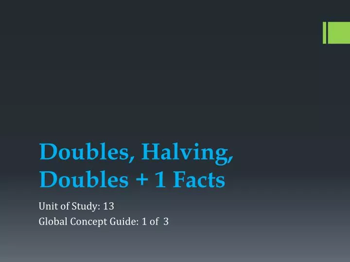 doubles halving doubles 1 facts