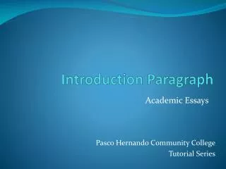 Introduction Paragraph