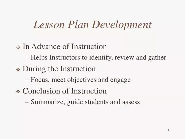 lesson plan development