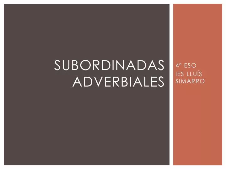 subordinadas adverbiales