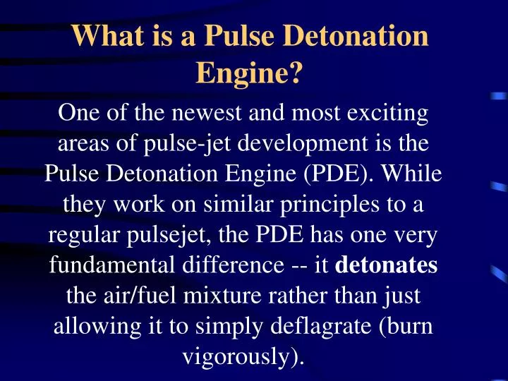 what is a pulse detonation engine