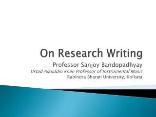 On Research Writing