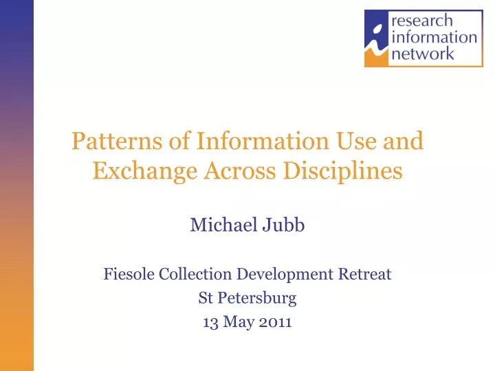 patterns of information use and exchange across disciplines