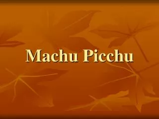 machu picchu