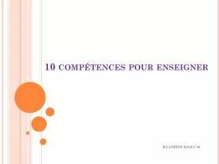 10 comp tences pour enseigner