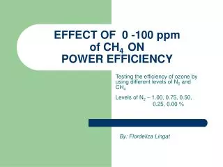 EFFECT OF 0 -100 ppm of CH 4 ON POWER EFFICIENCY