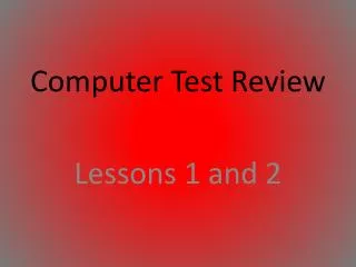 Computer Test Review