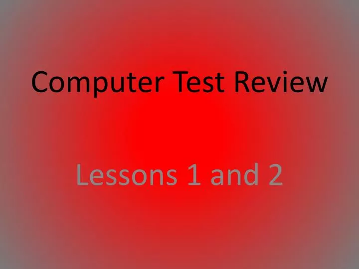 computer test review