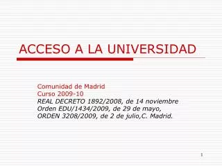 acceso a la universidad