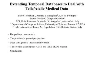 Extending Temporal Databases to Deal with Telic/Atelic Medical Data