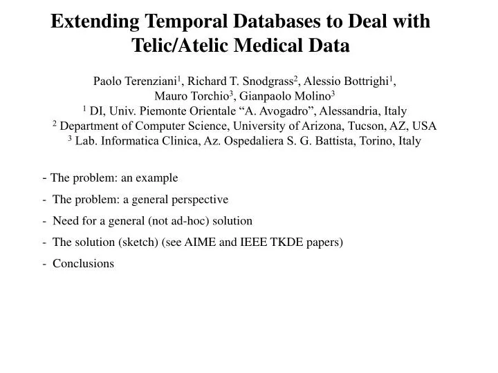 extending temporal databases to deal with telic atelic medical data
