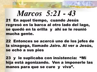 Marcos 5:21 - 43