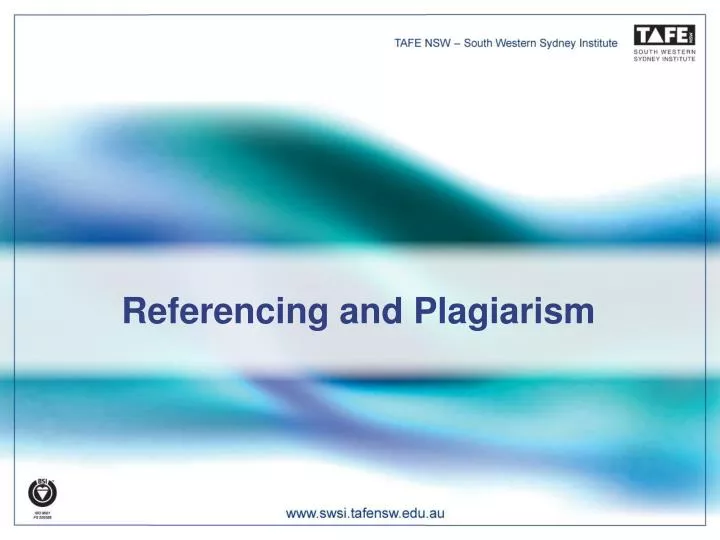 referencing and plagiarism