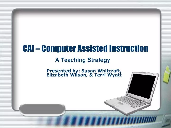 cai computer assisted instruction