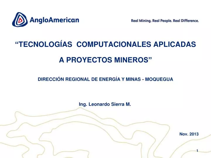 tecnolog as computacionales a plicadas a proyectos mineros