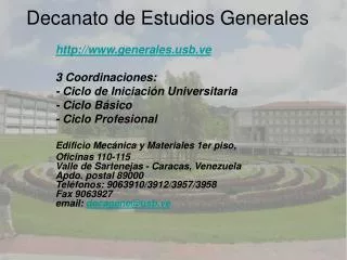 decanato de estudios generales
