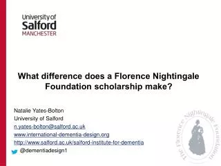 What difference does a Florence Nightingale Foundation scholarship make?