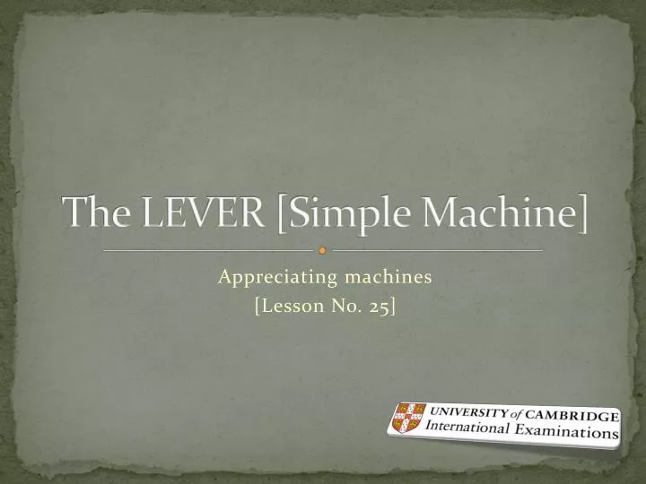 the lever simple machine