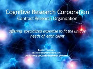 Cognitive Research Corporation Contract Research Organization