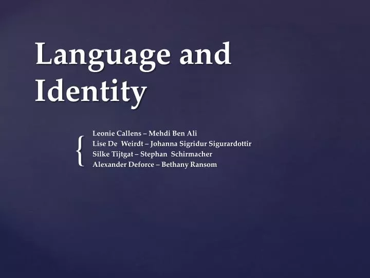 language and identity