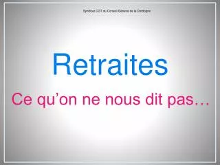 retraites
