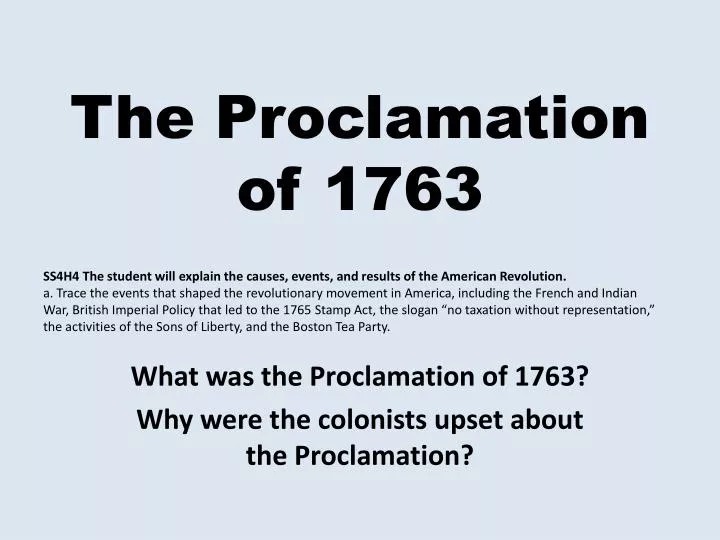 the proclamation of 1763