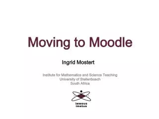 Moving to Moodle